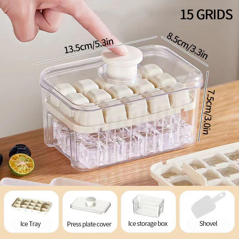 30 Grids Pressing Ice Cube Tray Block Mold Press Ice Making Mold Summer Ice Maker Tool Household Sealed Ice Maker Kitchen