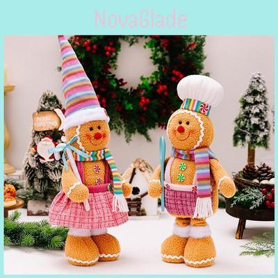 Colorful Stretchable Gingerbread Man Doll Festive Christmas Decor For Window Display