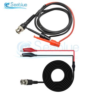 P1007 P1011 BNC Stecker auf Q9 Doppelhakenklemme Messleitungskabel 120CM Mit 2 Messspitzen 500V Testhaken Oszilloskop Zubehör