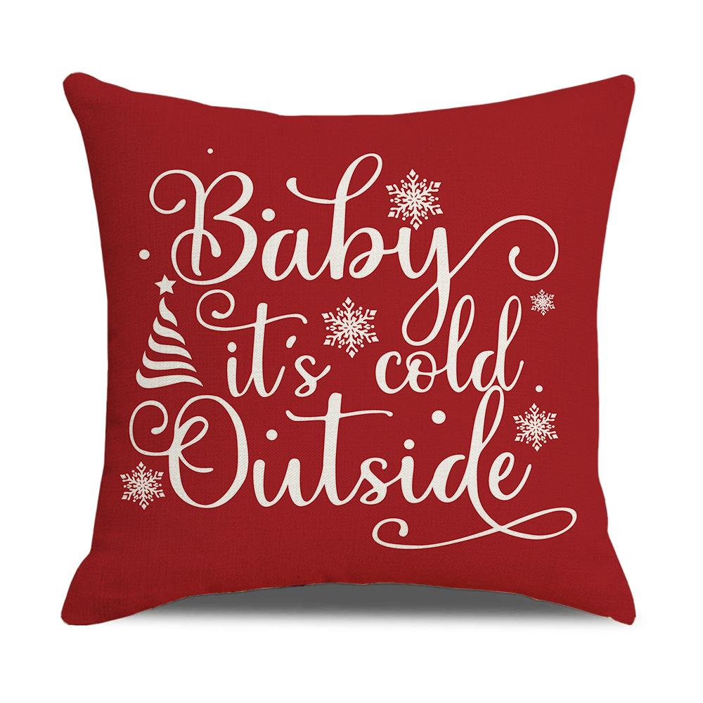New Christmas Pillow Case Nordic Cushion Linen Print Home Bedside Pillow