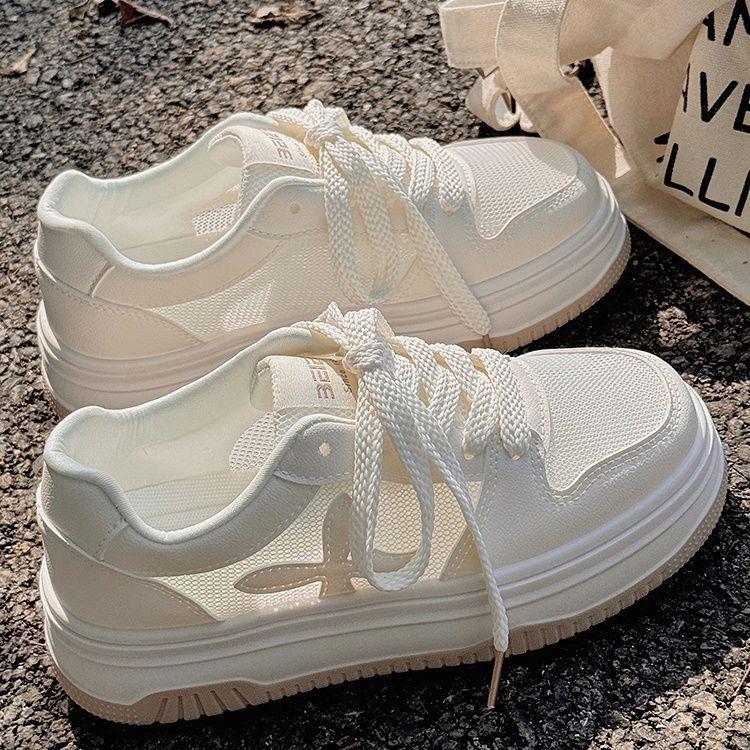 Little White Shoes Women's Skirt 2025 New Summer Mesh Shoes Women's Breathable Thin Mesh Shoes Platform Sports Board Shoes