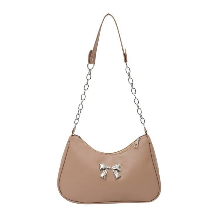 Trendy Soft Polyester Fashionable Women's Handheld Bow Bag With Floral Elements