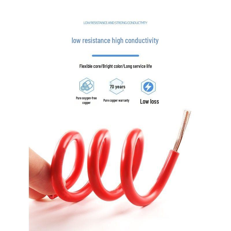 White Single-Core RV Soft Electronic Wire - Flame-Retardant, Pure Copper, Multi-Color, 4 and 6 Square Options