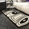 Cartoon Black and White Coal Balls Soft Fluffy Carpet Water Absorbent Non-slip Home Decorative Mat Living Room Bedroom Entry Mat