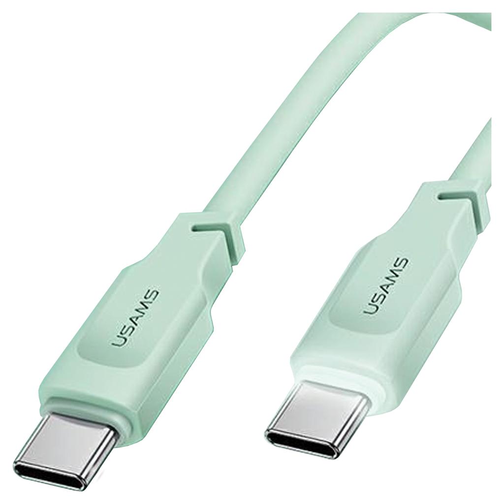 Usams Kabel Usb-C Na Usb-C 100W 1,2Mport Display Fast Charging  Lithe Series Zielony/Green Sj567Usb04 (Us-Sj567)