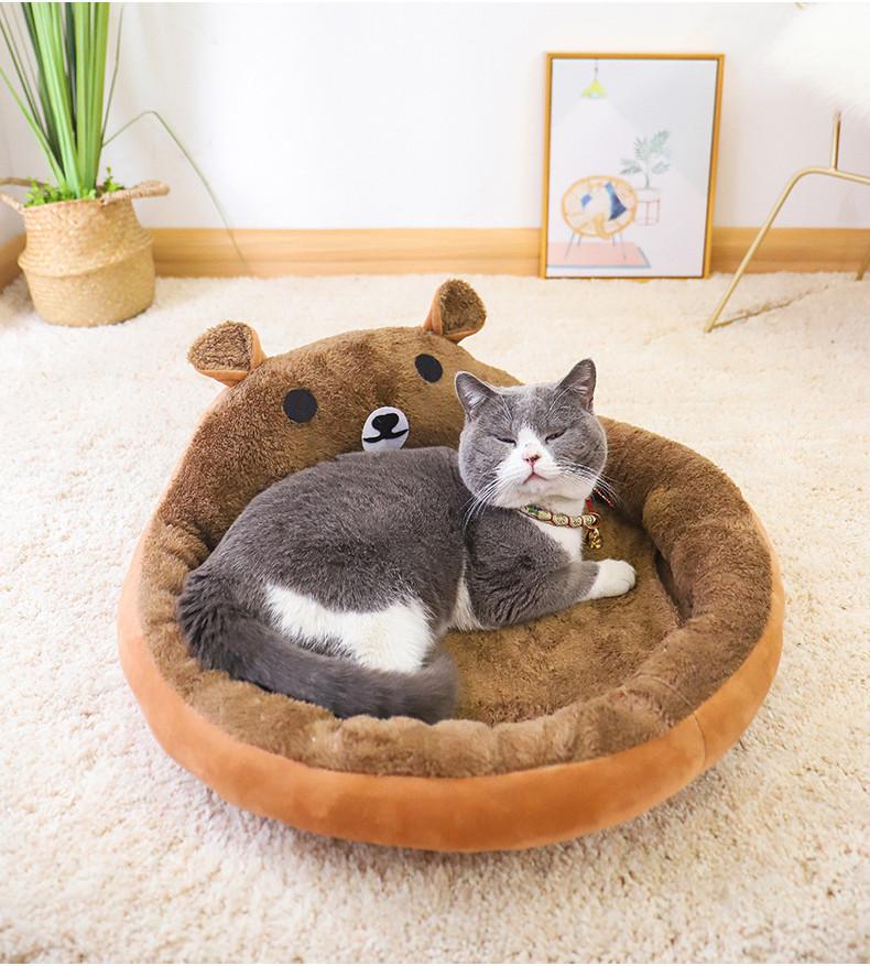 Small Bear-shaped Cat Bed Pet Supplies Open-style Four Seasons Cool Mat Dog Bed Wholesale Manufacturer