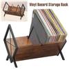 Vinyl Record Storage Rack Wooden Metal Desktop Storage Rack with Adjustable Divider Decorative Vinyl Record Holder Album Stand