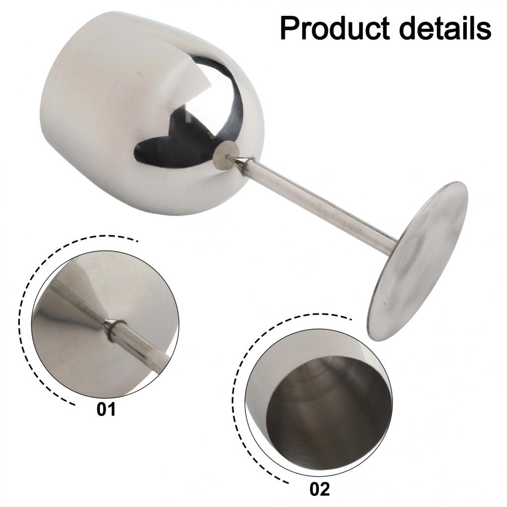 Functional 350ML Stainless Steel Wine Glass for Indoor and Outdoor Use