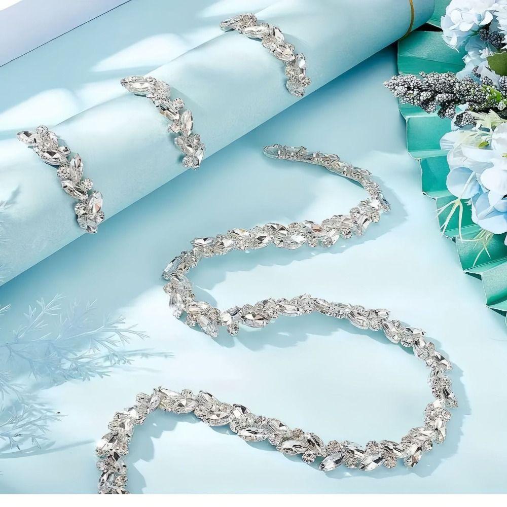 1Yard/90cm Rhinestone Border DIY Multi-color Crystal Diamond Ribbon Versatile Self-adhesive Rhinestone Chain