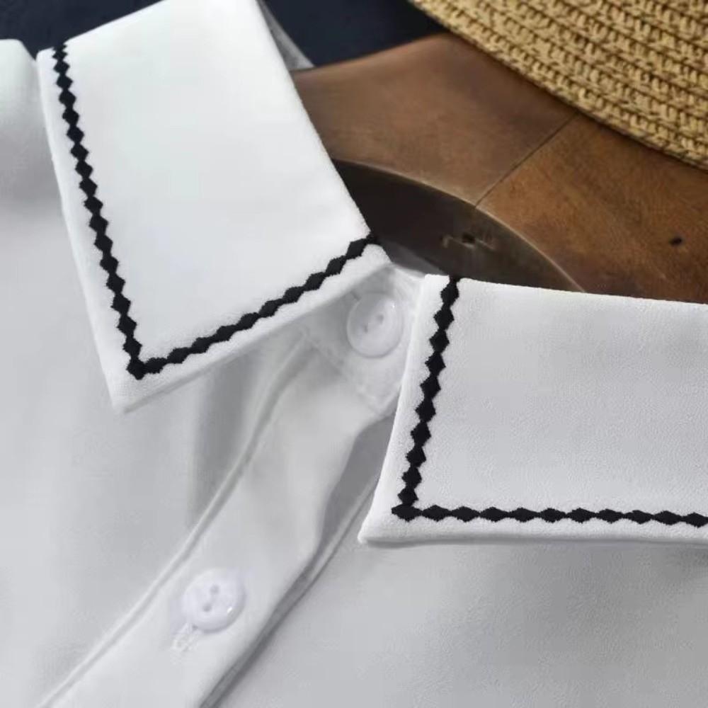 Fashion Solid Color False Collar Chiffon Removable Lapel Shirt Fake Collar Detachable Women Neck Collars Clothes Accessory