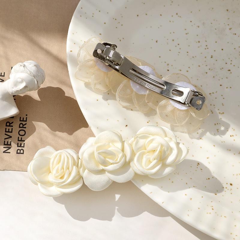 Retro Camellia Style Hairpin Girls Side Bangs Broken Hair Hair Clip French Elegant Temperament Fashion Hair Accessories