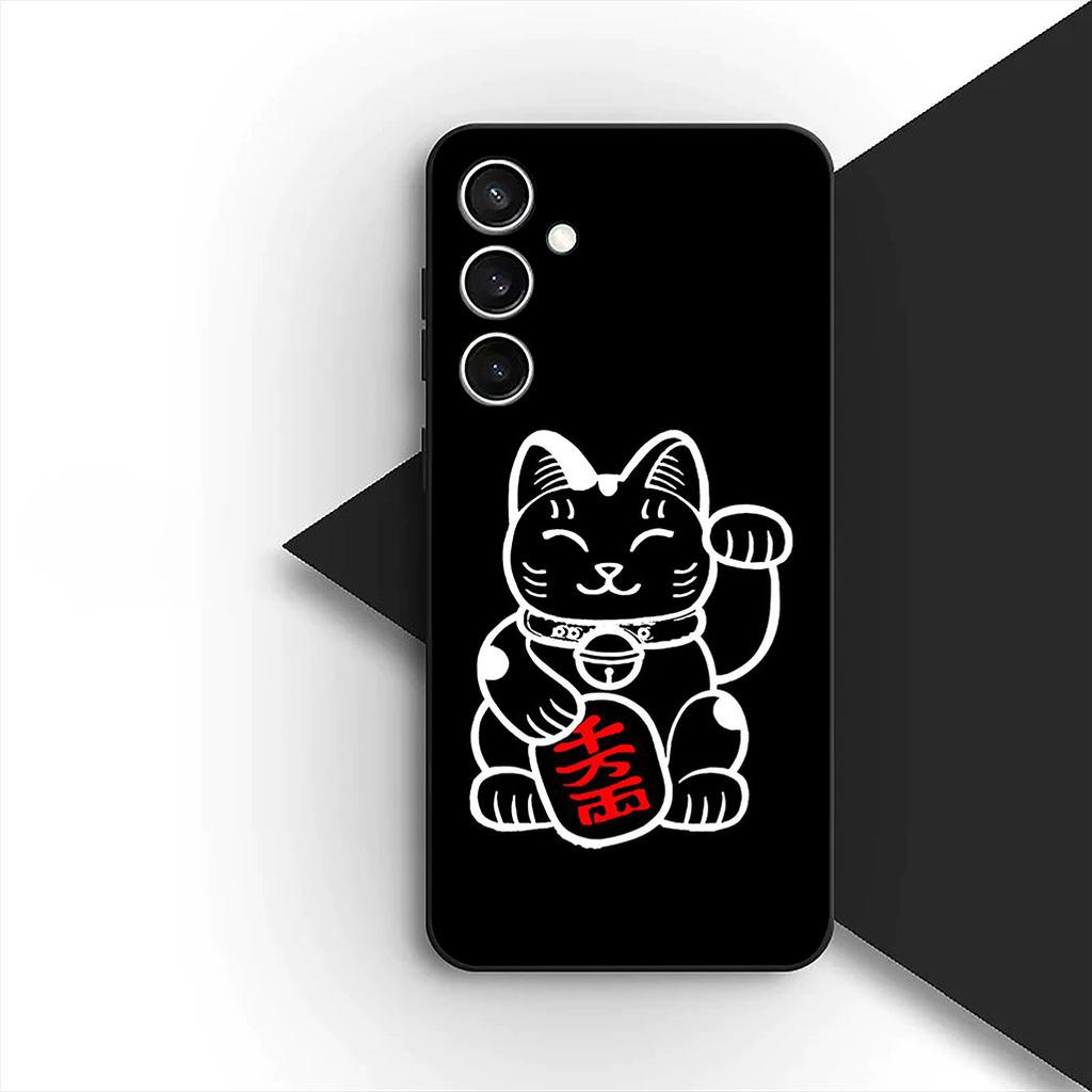 Protective Cover for Samsung Galaxy S20 S22 S21 FE Ultra Plus A07 A17 A15 A16 A25 A57 A37 Casing Phone Case Lucky Money Cat