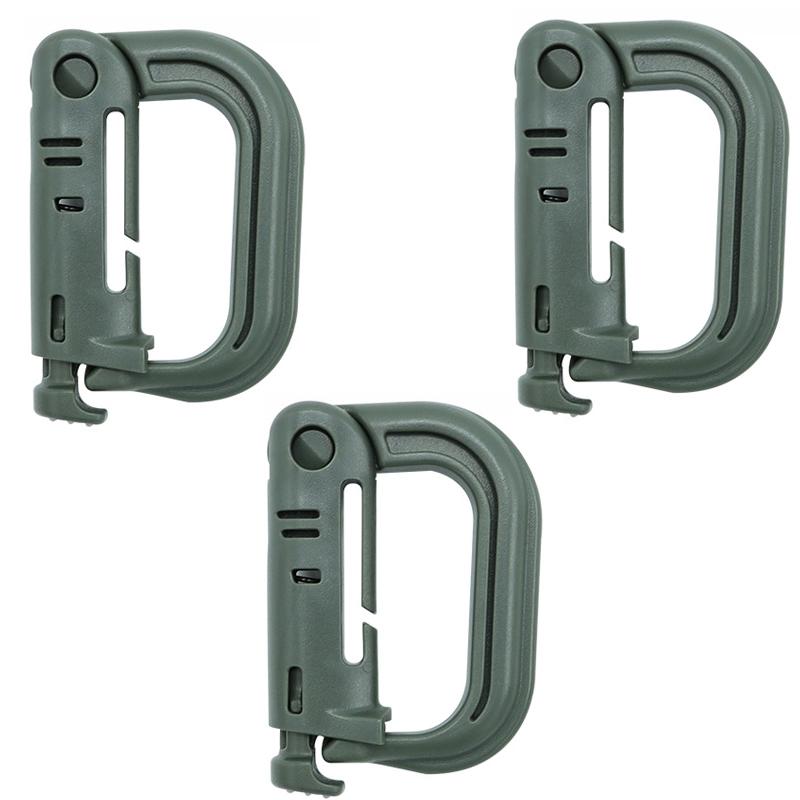 Tactical D Locking Ring Buckle Outdoor MOLLE Carabiner Plastic Clip Snap Type Tactical Vest Bag Connection Point Fastener