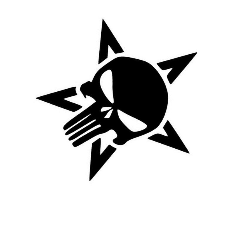 Reflective Car Sticker Pentagram Punisher Skull Pattern Funny Cover Scratch Decorative Decals A068