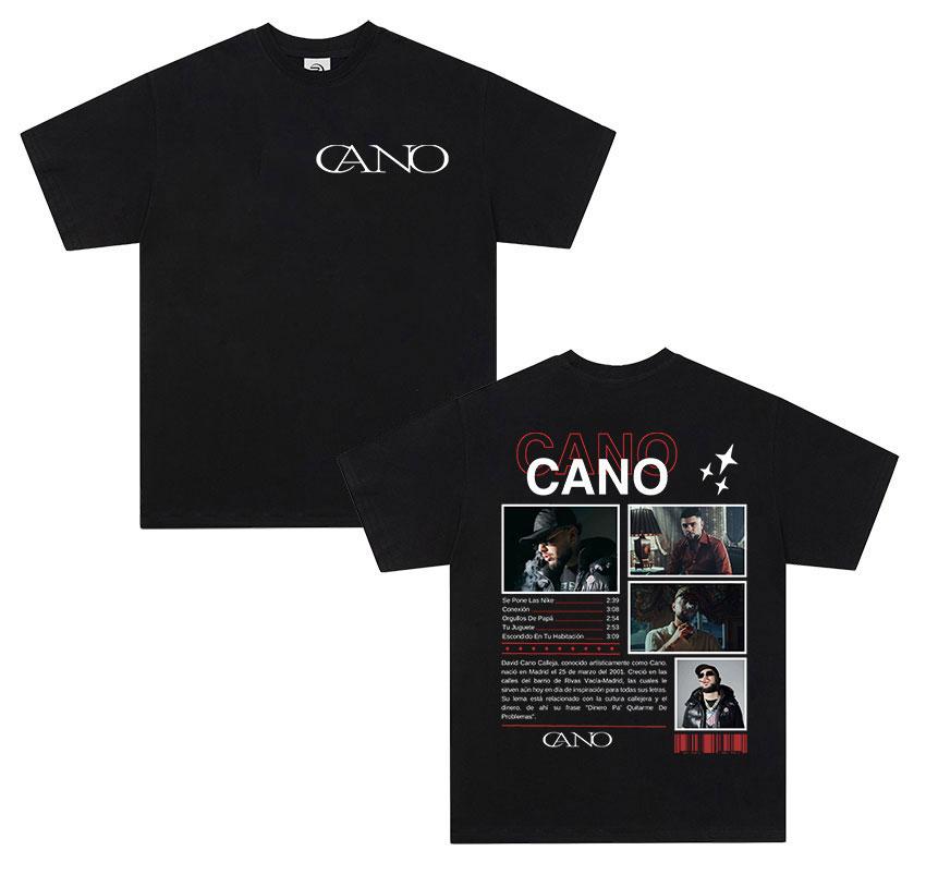 Rap Singer Cano Triana Tour 2025 Pattern Tshirt Summer Mens Hiphop Punk Short Sleeved Large Cotton Tshirt Street Wear Y2K