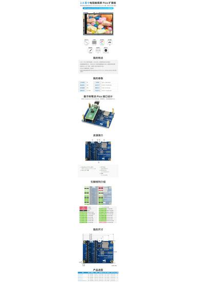Raspberry Pi Pico 2.8" 262K Color LCD Display Module 320x240 Pixels SPI.