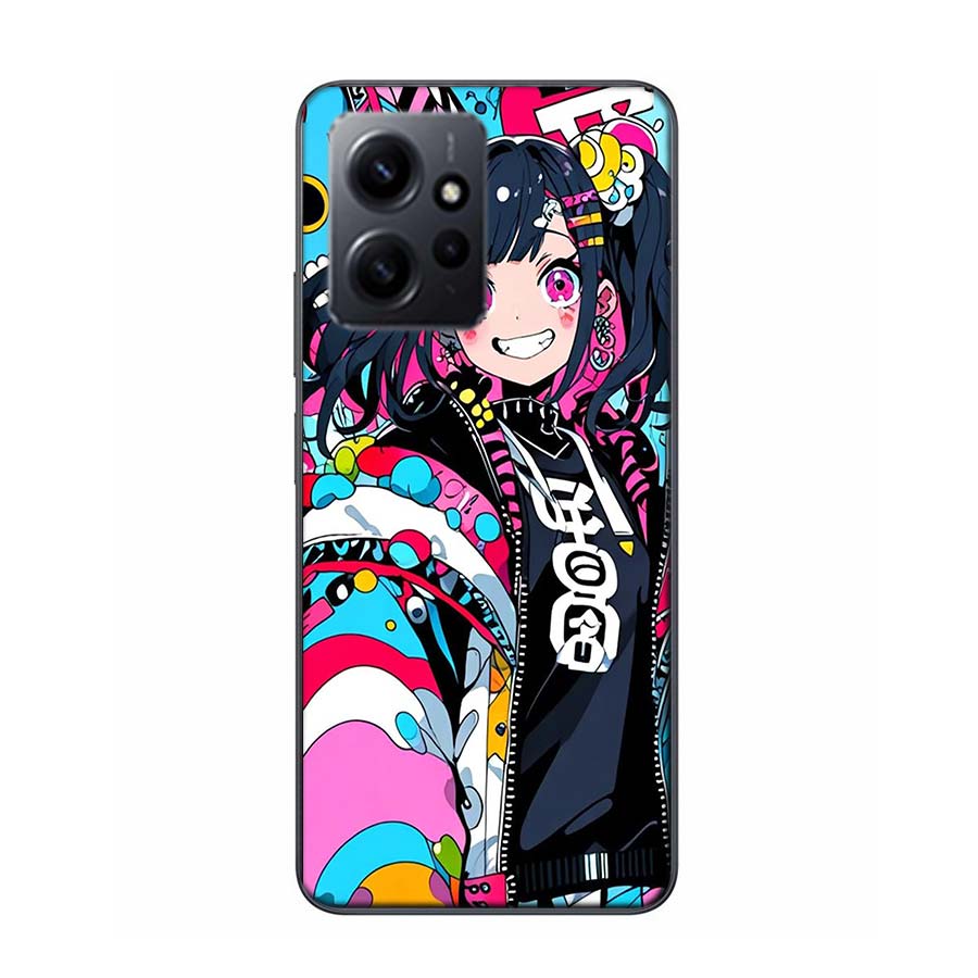 Graffiti Art Colorful Princess Girl Phone Case For Redmi 12 13C 12C 15C 9 10 10C Note 13 Pro Plus 14 15 Pro 9T 9C 9A TPU Soft Co
