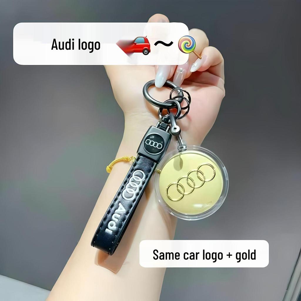 Gold 999 Pure Car Logo Pendant Keychain - New TikTok Trend Father's Day Gift