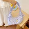 2025 Summer Shoulder Bag Women's New Bubble Plaid Women's Bag Underarm Crossbody Dumpling Bag Shoulder Fashion Bag