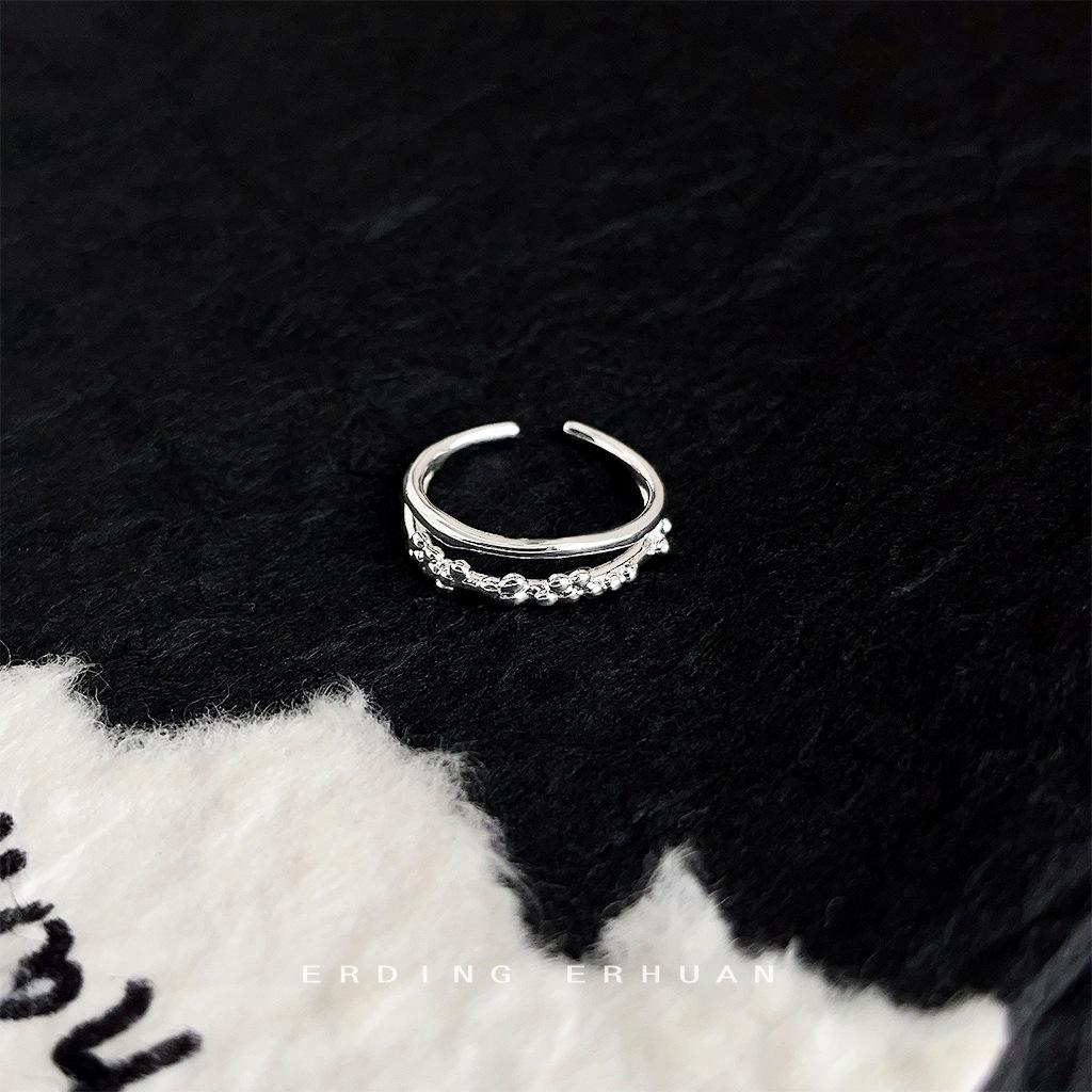Female Art Retro Personalized Versatile Ring Double layered thin ring