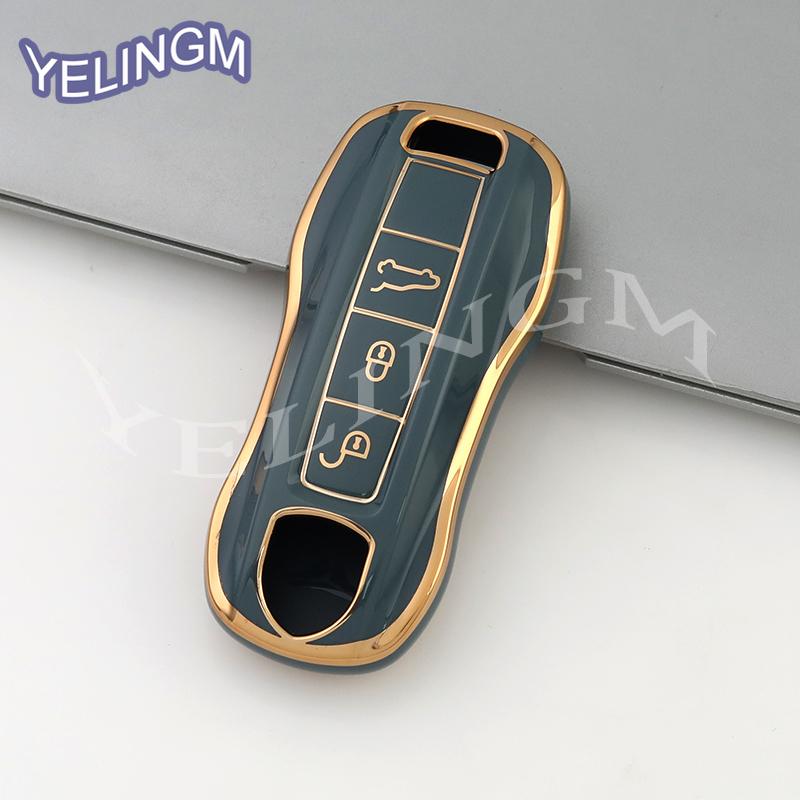 TPU Shell Fob For Porsche Cayenne 958 911 Lepin 996 Macan Boxster Panamera 997 944 924 Panamera 718 971 9YA Car Key Case Cover