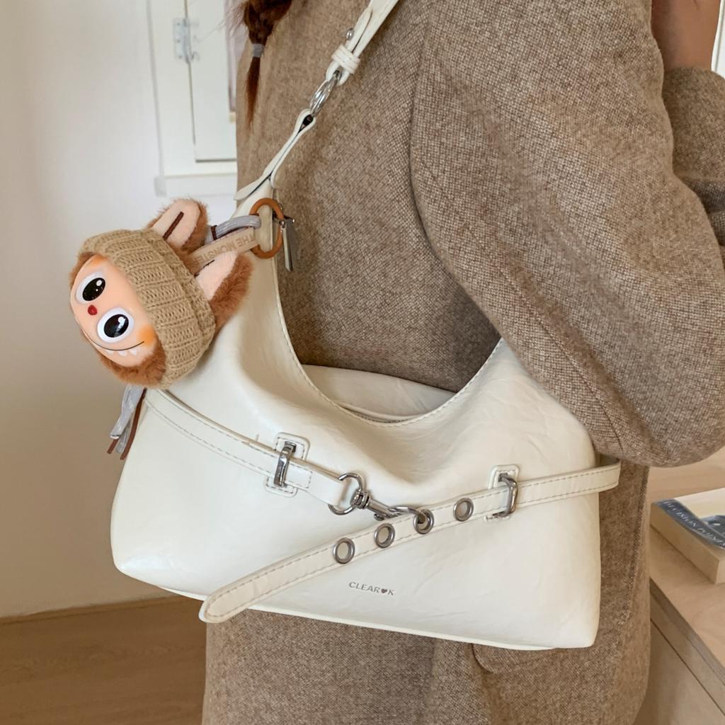 Women's bag 2025 autumn and winter new retro shoulder messenger bag belt decoration simple commuter underarm bag wholesale