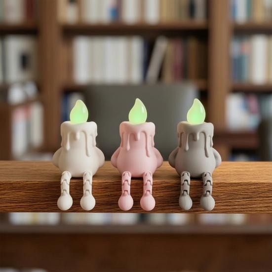 Yousheng 3D Printed Halloween Candle Figurine, Glow-in-the-Dark Spooky Decor with Movable Joints, Creative Desktop Decoration Multiple Colors, Gift
