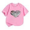 Kids Boys Girls 100% Cotton Crew Neck Short Sleeve T-Shirt, Trendy Graffiti I Love You Forever Print Casual Soft Tee for Daily Wear Summer Tops
