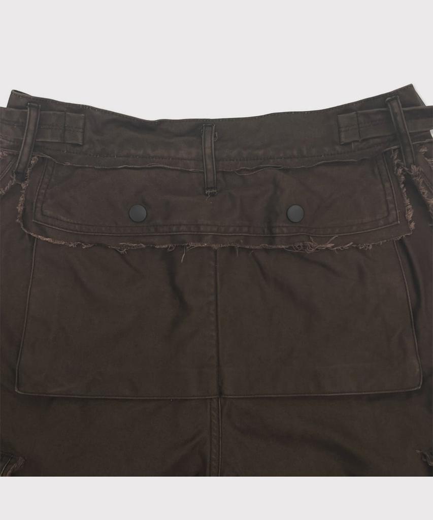 Maineoseu Slash Seam Twist Cargo Pants(Pigment Dyed Moleskin) - Mocha
