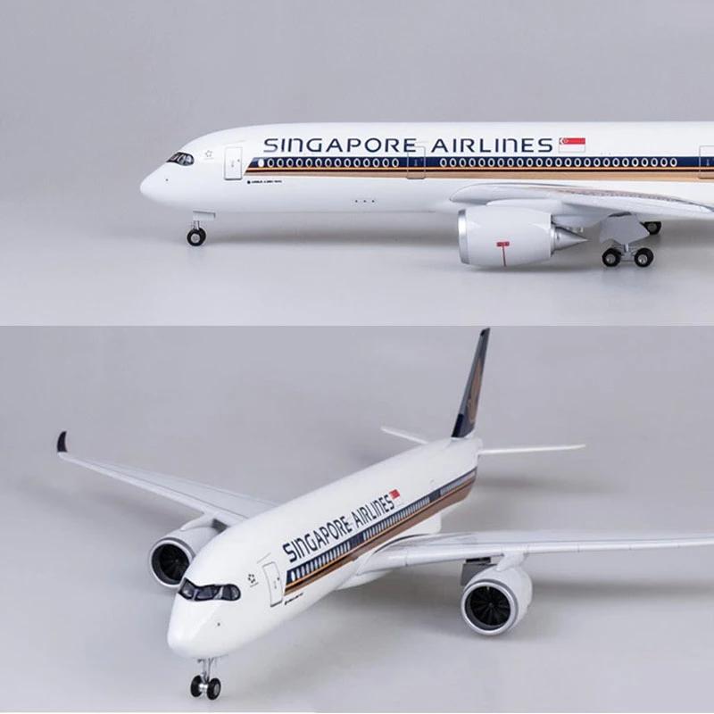 47cm Singapore Airlines A350 Simulation Civil Airliner Aircraft Model Airbus Scale 1:142 Collection Gift With Wheeled Light