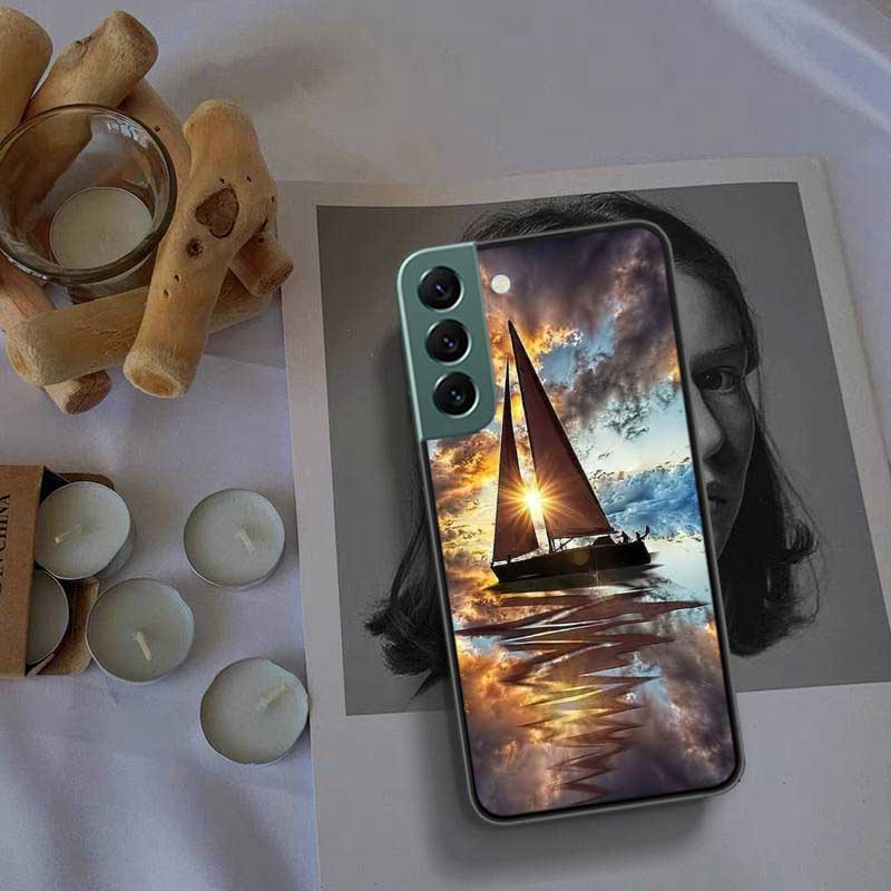 Sailing Boat Phone Case For Samsung A16 A26 A36 A56 Galaxy A02S A12 A52S A13 A23 A33 A53 A54 A34 A24 A14 A22 A32 A42 A72 Cover C
