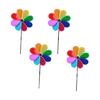 4Pcs Outdoor Wind Spinner Yard Garden Lawn Pinwheels Colorful Flower Windmill Decorative Sculpture Sunflower Pinwheels