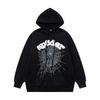 Sp5der Hoodie Unisex Oversized Cotton Pullover With Foil Letter Print Fall Casual Streetwear