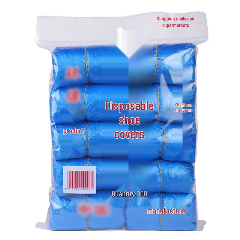 Waterproof Thickened PE Non-woven Disposable Shoe Covers for Household Use