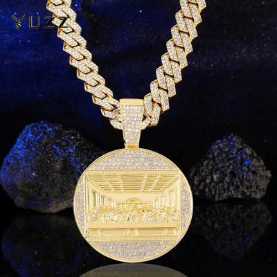 Nový přívěsek Poslední večeře Kubánský řetízek Náhrdelník s 14mm Ledově osazeným řetízkem Módní Hip Hop Pánský Přívěsek s přívěskem Tenisové náhrdelníky Šperky
