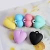 Heart Pendant Loose Bead DIY Jewelry Making Charming 3D Heart Spacer Bead