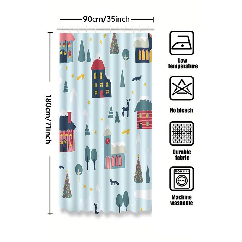 Tu Cute Forest Animals Shower Curtain Woodland Deer Fox Nature Bathroom Decor Set Waterproof Fabric Backdrop