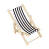 1Pcs 1:12 Dollhouse Miniature Beach Chair Toy Striped Plastic Diy Foldable Deckchair For Dolls Decor