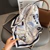 Hangzhou silk 111 mulberry silk scarf Nordic simple striped silk scarf women's 71cm square scarf scarf shawl