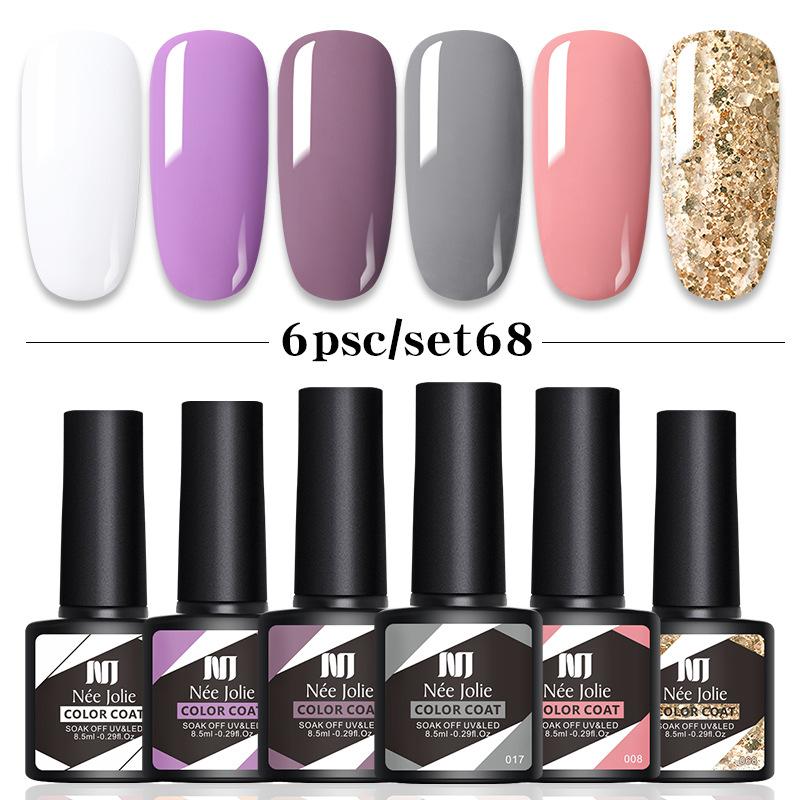 6-Color Nail Polish Glue Set, Popular Color Nail Glue, Phototherapy Nail Polish Glue Can Be Matched Arbitrarily.