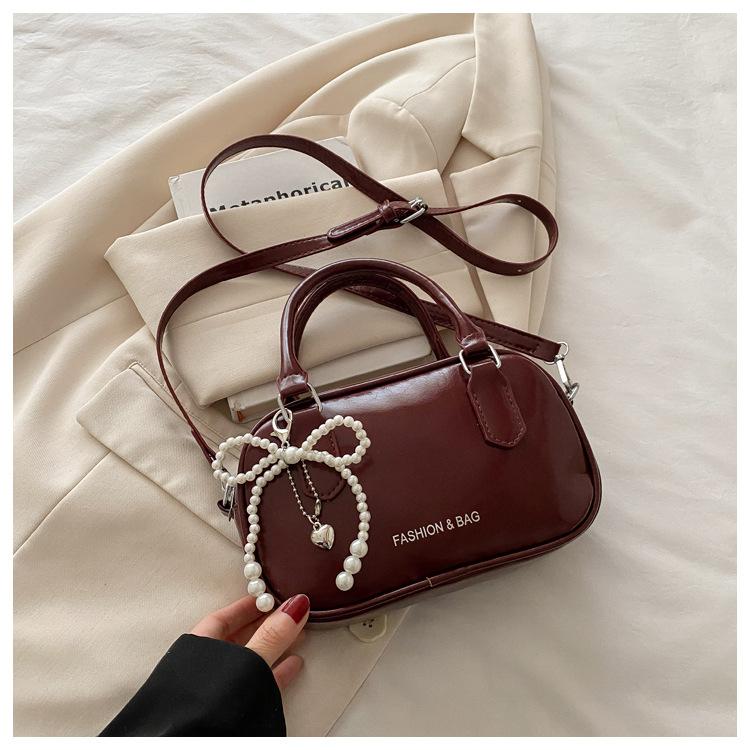 Neue Sommer Mode Einfache Damen Quadratische Tasche Perlen Schleife Umhängetasche Crossbody Tasche