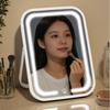 Wiederaufladbarer LED-beleuchteter Spiegel High Definition Tragbarer Schminkspiegel Hängender Make-up-Spiegel Zuhause
