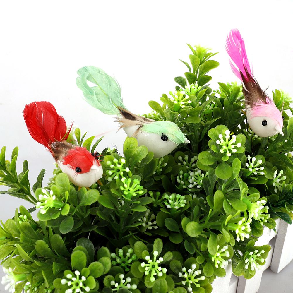 24pcs Simulation Bird Ornament Colorful Exquisite Lifelike Mini Artificial Foam Bird Decoration for