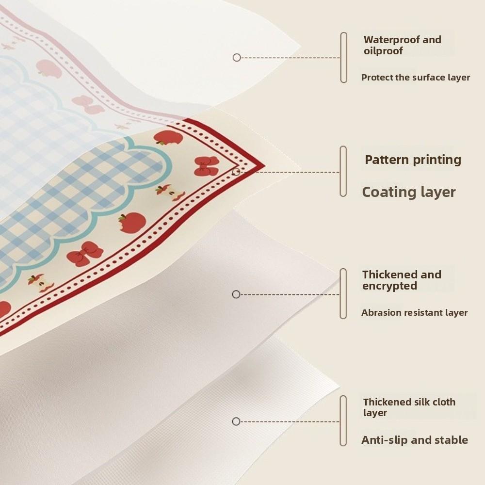 Stain Resistant Dopamine Tablecloth Washable Heat-Insulating Waterproof Tablecloth Cartoon Oil Resistant Square Table Tablecloth