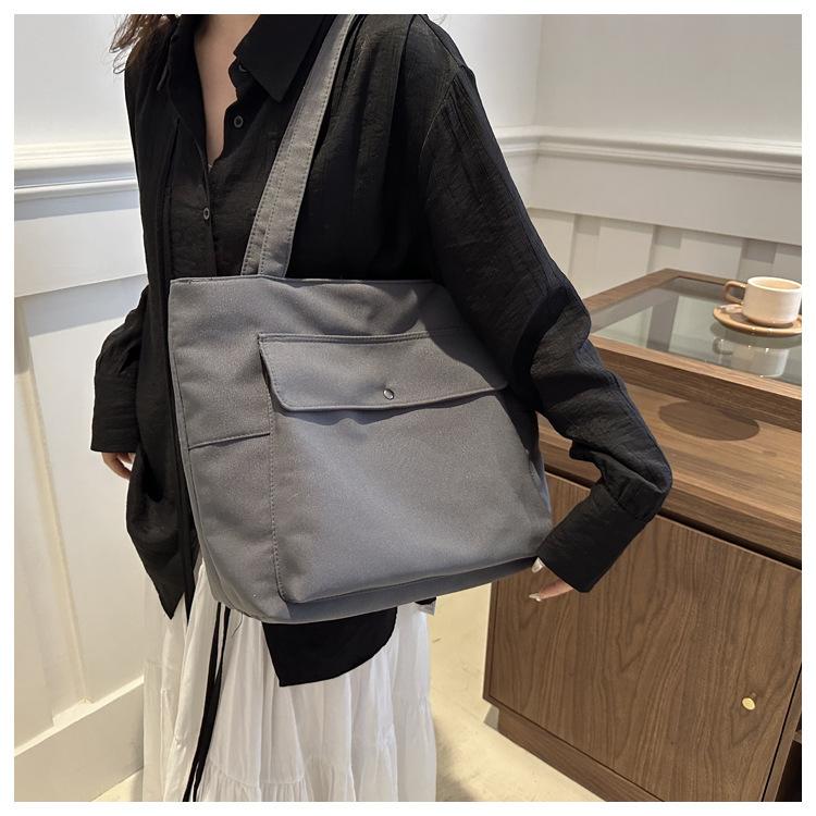 Large Capacity Open Girly Fashion Single Shoulder Shopping Bag Women's Commuter Linen Handbag