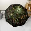 Forest Insect Circle pattern umbrella, portable and foldable design, 8 ribs, a casual accessory for Halloween, Christmas, and birthday gifts.