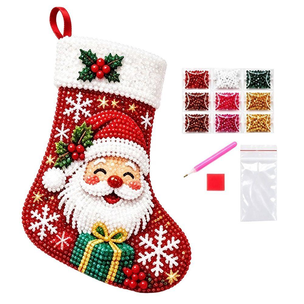 Santa Claus Christmas Stocking Diamond Art Kit Fireplace Hanging Ornament  Christmas Decor