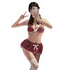 Sex College Uniform Red Checked Skirt Three-Point Pure Desire Christmas Sex Uniform Temptation