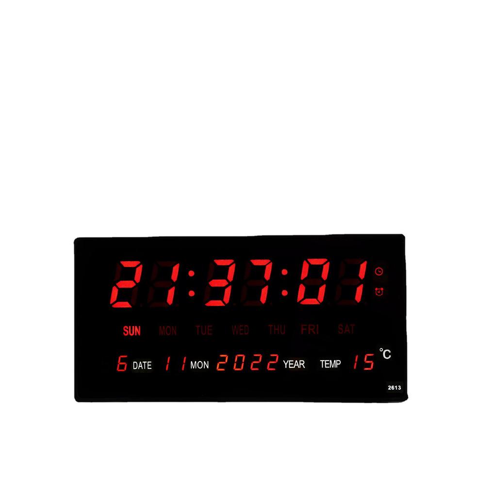LED Digital Perpetual Calendar Clock with Smart Night Light for Living Room
