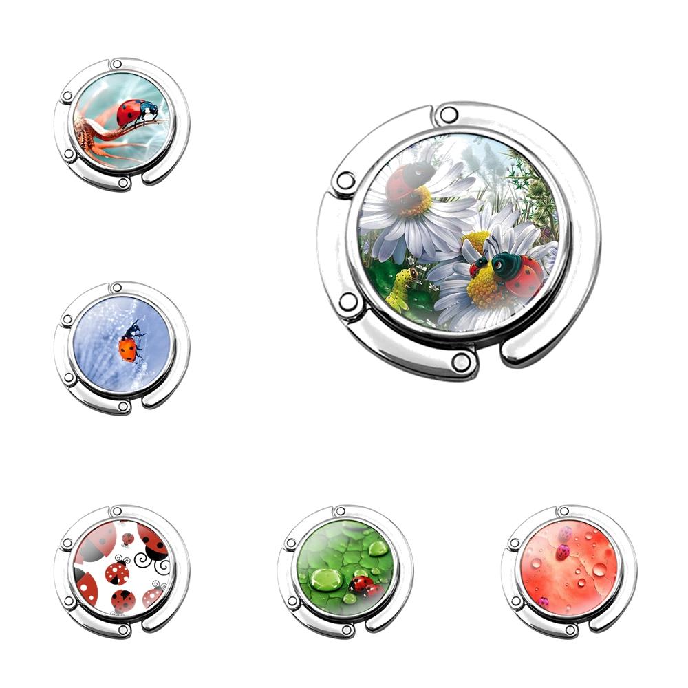 

Божья коровка, насекомое, складной кошелек, крючок для женского стола, сумка для хранения, складной декоративный стол